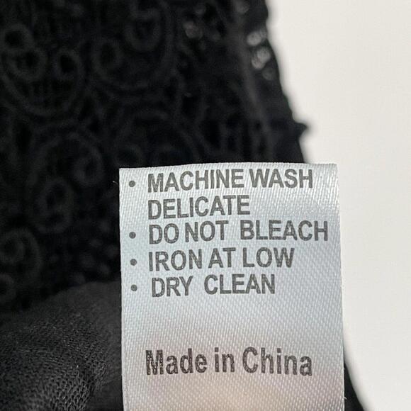 LF Millau Women’s Size Small Black Lace Sheer Bodice Cold Shoulder Mini Dress - Picture 11 of 12